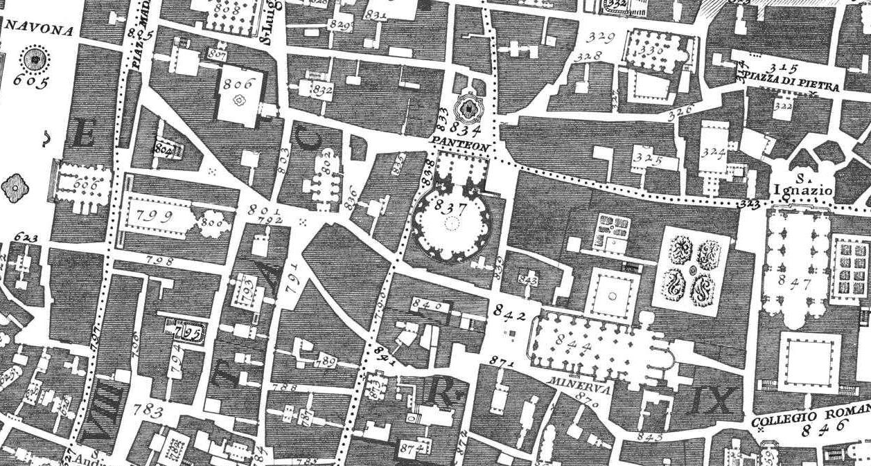 Extract from Nolli Map of Rome 1748
